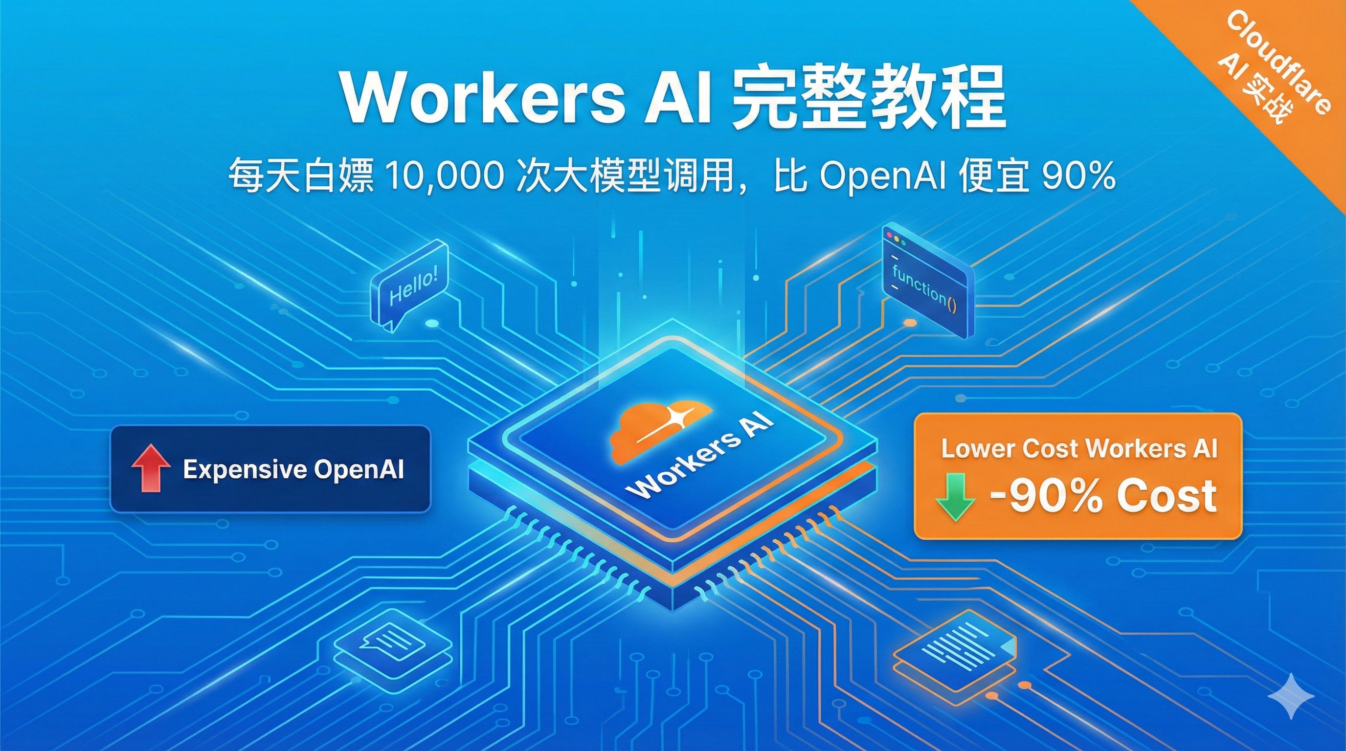 Cloudflare Workers代理AI API配置示意图