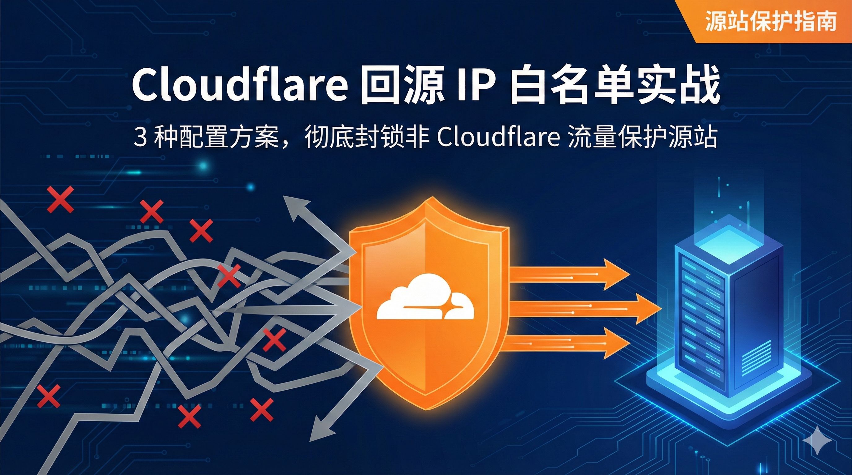 Cloudflare源站IP保护配置示意图